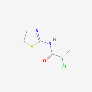 molecular formula C6H9ClN2OS B1418355 2-Chloro-N-(4,5-dihydro-1,3-thiazol-2-YL)propanamide CAS No. 438479-68-6