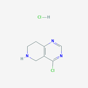 molecular formula C7H9Cl2N3 B1418359 4-Chloro-5,6,7,8-tetrahydropyrido[4,3-D]pyrimidine hydrochloride CAS No. 1172808-59-1