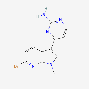 molecular formula C12H10BrN5 B14183659 2-Pyrimidinamine, 4-(6-bromo-1-methyl-1H-pyrrolo[2,3-b]pyridin-3-yl)- 