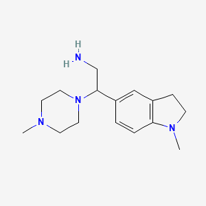 molecular formula C16H26N4 B1418366 2-(1-Methylindolin-5-yl)-2-(4-methylpiperazin-1-yl)ethan-1-amine CAS No. 1172989-88-6