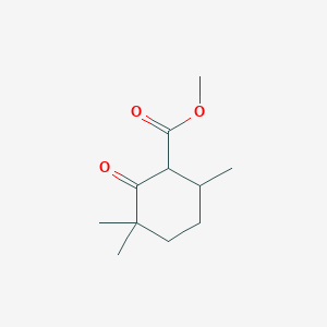 molecular formula C11H18O3 B14183695 Cyclohexanecarboxylic acid, 3,3,6-trimethyl-2-oxo-, methyl ester CAS No. 834900-70-8
