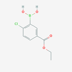 molecular formula C9H10BClO4 B1418374 (2-Chloro-5-(ethoxycarbonyl)phenyl)boronic acid CAS No. 913835-93-5