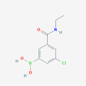 molecular formula C9H11BClNO3 B1418379 (3-氯-5-(乙基氨基)苯基)硼酸 CAS No. 957120-49-9
