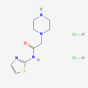 molecular formula C9H16Cl2N4OS B1418380 2-(Piperazin-1-yl)-N-thiazol-2-yl-acetamide dihydrochloride CAS No. 84587-70-2