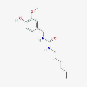 molecular formula C15H24N2O3 B14183845 N-Hexyl-N'-[(4-hydroxy-3-methoxyphenyl)methyl]urea CAS No. 921766-24-7