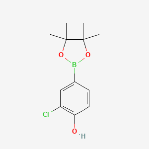 molecular formula C12H16BClO3 B1418396 2-Chloro-4-(4,4,5,5-tetramethyl-1,3,2-dioxaborolan-2-yl)phenol CAS No. 629658-06-6