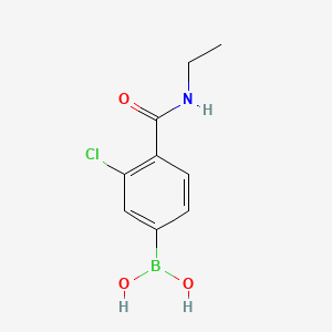 molecular formula C9H11BClNO3 B1418399 (3-Chloro-4-(ethylcarbamoyl)phenyl)boronic acid CAS No. 850589-40-1