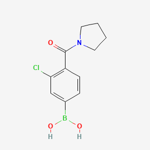 molecular formula C11H13BClNO3 B1418401 (3-Chloro-4-(pyrrolidine-1-carbonyl)phenyl)boronic acid CAS No. 850589-51-4