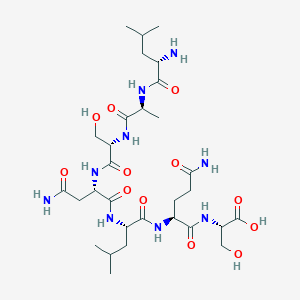 molecular formula C30H53N9O12 B14184015 L-Leucyl-L-alanyl-L-seryl-L-asparaginyl-L-leucyl-L-glutaminyl-L-serine CAS No. 858361-30-5