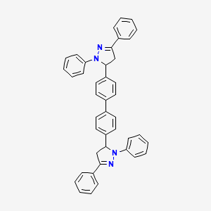 molecular formula C42H34N4 B14184049 5,5'-([1,1'-Biphenyl]-4,4'-diyl)bis(1,3-diphenyl-4,5-dihydro-1H-pyrazole) CAS No. 849071-65-4