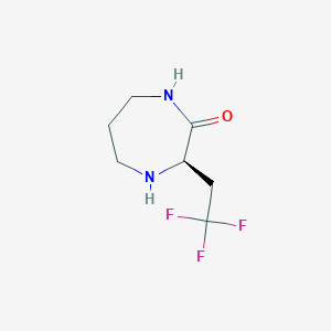 molecular formula C7H11F3N2O B14184099 (3R)-3-(2,2,2-Trifluoroethyl)-1,4-diazepan-2-one CAS No. 922178-63-0