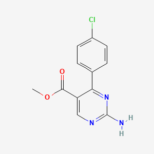 molecular formula C12H10ClN3O2 B1418411 Methyl 2-amino-4-(4-chlorophenyl)pyrimidine-5-carboxylate CAS No. 1133115-56-6