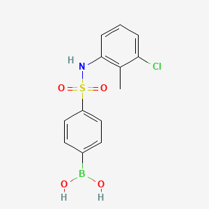 molecular formula C13H13BClNO4S B1418414 4-(N-(3-Chloro-2-methylphenyl)sulfamoyl)phenylboronic acid CAS No. 957066-10-3