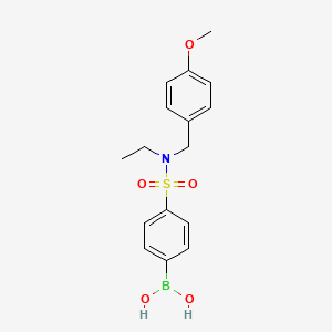molecular formula C16H20BNO5S B1418431 (4-(N-Ethyl-N-(4-methoxybenzyl)sulfamoyl)phenyl)boronic acid CAS No. 913835-55-9