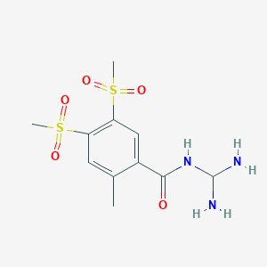 molecular formula C11H17N3O5S2 B14184354 N-(Diaminomethyl)-4,5-di(methanesulfonyl)-2-methylbenzamide CAS No. 879878-91-8