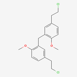 molecular formula C19H22Cl2O2 B14184373 Benzene, 1,1'-methylenebis[5-(2-chloroethyl)-2-methoxy- CAS No. 848035-19-8