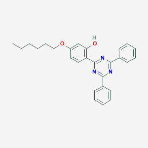 molecular formula C₂₇H₂₇N₃O₂ B141844 2-(4,6-Diphenyl-1,3,5-triazin-2-yl)-5-[(hexyl)oxy]-phenol CAS No. 147315-50-2
