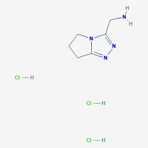 molecular formula C6H13Cl3N4 B1418441 (6,7-dihydro-5H-pyrrolo[2,1-c][1,2,4]triazol-3-yl)methanamine trihydrochloride CAS No. 1171236-13-7