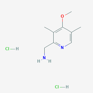 molecular formula C9H16Cl2N2O B1418444 (4-Methoxy-3,5-dimethylpyridin-2-yl)methanamine dihydrochloride CAS No. 1158207-20-5