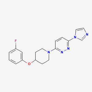 molecular formula C18H18FN5O B14184472 3-[4-(3-Fluorophenoxy)piperidin-1-yl]-6-(1H-imidazol-1-yl)pyridazine CAS No. 921606-78-2