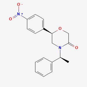molecular formula C18H18N2O4 B14184480 (6R)-6-(4-Nitrophenyl)-4-[(1S)-1-phenylethyl]morpholin-3-one CAS No. 920802-03-5
