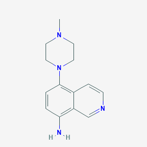 molecular formula C14H18N4 B1418454 5-(4-甲基哌嗪-1-基)异喹啉-8-胺 CAS No. 1155134-93-2