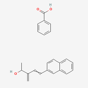 molecular formula C23H22O3 B14184543 Benzoic acid;3-methylidene-5-naphthalen-2-ylpent-4-en-2-ol CAS No. 835651-58-6