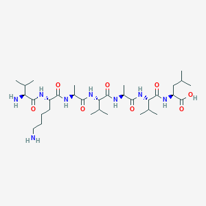 molecular formula C33H62N8O8 B14184575 L-Valyl-L-lysyl-L-alanyl-L-valyl-L-alanyl-L-valyl-L-leucine CAS No. 918298-57-4