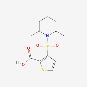 molecular formula C12H17NO4S2 B1418458 3-[(2,6-二甲基哌啶-1-基)磺酰基]噻吩-2-羧酸 CAS No. 1096977-62-6