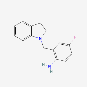 molecular formula C15H15FN2 B1418466 2-(2,3-Dihydro-1H-indol-1-ylmethyl)-4-fluorophenylamine CAS No. 1154634-45-3
