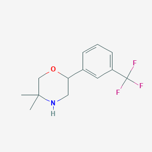 molecular formula C13H16F3NO B1418471 5,5-Dimethyl-2-[3-(trifluoromethyl)phenyl]morpholine CAS No. 1099623-12-7