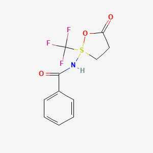 molecular formula C11H10F3NO3S B14184794 N-[5-Oxo-2-(trifluoromethyl)-1,2lambda~4~-oxathiolan-2-yl]benzamide CAS No. 917870-90-7