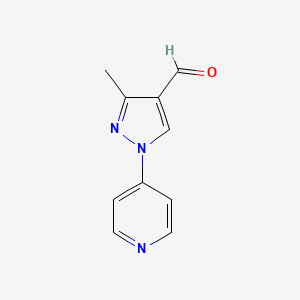 molecular formula C10H9N3O B1418484 3-methyl-1-(pyridin-4-yl)-1H-pyrazole-4-carbaldehyde CAS No. 1153043-06-1