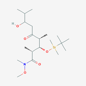 molecular formula C20H41NO5Si B14184848 (2R,3S,4R)-3-{[tert-Butyl(dimethyl)silyl]oxy}-7-hydroxy-N-methoxy-N,2,4,8-tetramethyl-5-oxononanamide CAS No. 847222-22-4