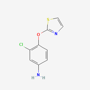 molecular formula C9H7ClN2OS B1418490 3-Chloro-4-(1,3-thiazol-2-yloxy)aniline CAS No. 871021-06-6