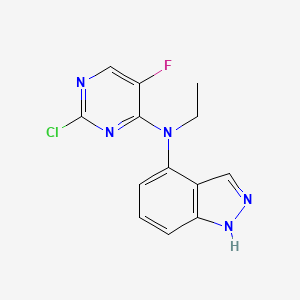 molecular formula C13H11ClFN5 B14184918 N-(2-Chloro-5-fluoropyrimidin-4-yl)-N-ethyl-1H-indazol-4-amine CAS No. 921600-54-6