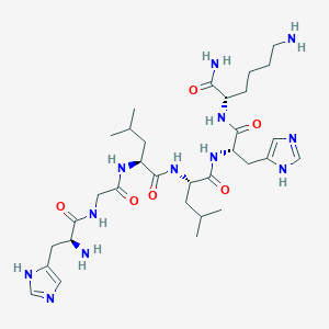 molecular formula C32H54N12O6 B14184966 L-Histidylglycyl-L-leucyl-L-leucyl-L-histidyl-L-lysinamide CAS No. 848644-76-8