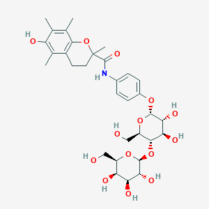molecular formula C32H43NO14 B141852 Lactosylphenyl-trolox CAS No. 140448-22-2