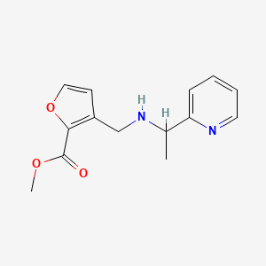 molecular formula C14H16N2O3 B1418520 Methyl 3-({[1-(pyridin-2-yl)ethyl]amino}methyl)furan-2-carboxylate CAS No. 1154319-51-3