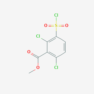 molecular formula C8H5Cl3O4S B1418521 Methyl 2,6-dichloro-3-(chlorosulfonyl)benzoate CAS No. 1155083-74-1