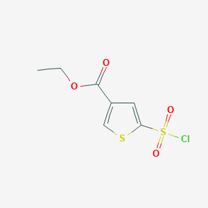 molecular formula C7H7ClO4S2 B1418522 Ethyl 5-(chlorosulfonyl)thiophene-3-carboxylate CAS No. 1155084-57-3