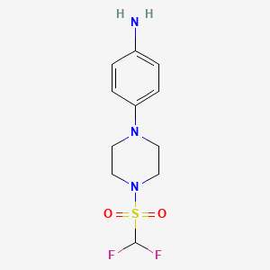 molecular formula C11H15F2N3O2S B1418532 4-(4-二氟甲磺基哌嗪-1-基)苯胺 CAS No. 1154693-91-0