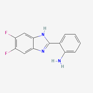 molecular formula C13H9F2N3 B1418533 2-(5,6-二氟-1H-1,3-苯并二唑-2-基)苯胺 CAS No. 1153806-54-2