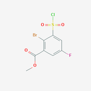 molecular formula C8H5BrClFO4S B1418547 Methyl 2-bromo-3-(chlorosulfonyl)-5-fluorobenzoate CAS No. 1154149-58-2
