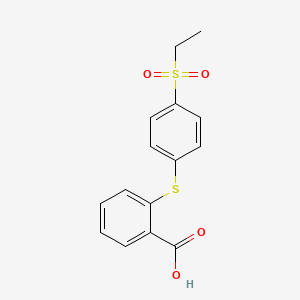 molecular formula C15H14O4S2 B1418548 2-{[4-(Ethanesulfonyl)phenyl]sulfanyl}benzoic acid CAS No. 1154352-92-7