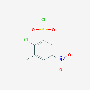 molecular formula C7H5Cl2NO4S B1418551 2-Chloro-3-methyl-5-nitrobenzene-1-sulfonyl chloride CAS No. 1156136-99-0
