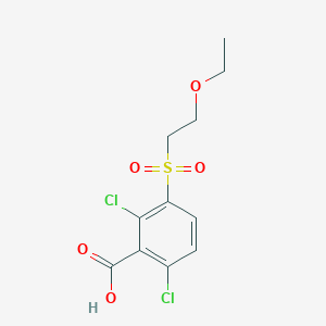 molecular formula C11H12Cl2O5S B1418552 2,6-Dichloro-3-(2-ethoxyethanesulfonyl)benzoic acid CAS No. 1155919-05-3