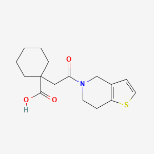 molecular formula C16H21NO3S B1418554 1-(2-oxo-2-{4H,5H,6H,7H-thieno[3,2-c]pyridin-5-yl}ethyl)cyclohexane-1-carboxylic acid CAS No. 1156187-68-6