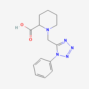 molecular formula C14H17N5O2 B1418555 1-[(1-phenyl-1H-1,2,3,4-tetrazol-5-yl)methyl]piperidine-2-carboxylic acid CAS No. 1218192-47-2