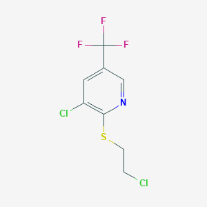 molecular formula C8H6Cl2F3NS B1418556 3-氯-2-(2-氯乙硫基)-5-(三氟甲基)吡啶 CAS No. 1053658-64-2